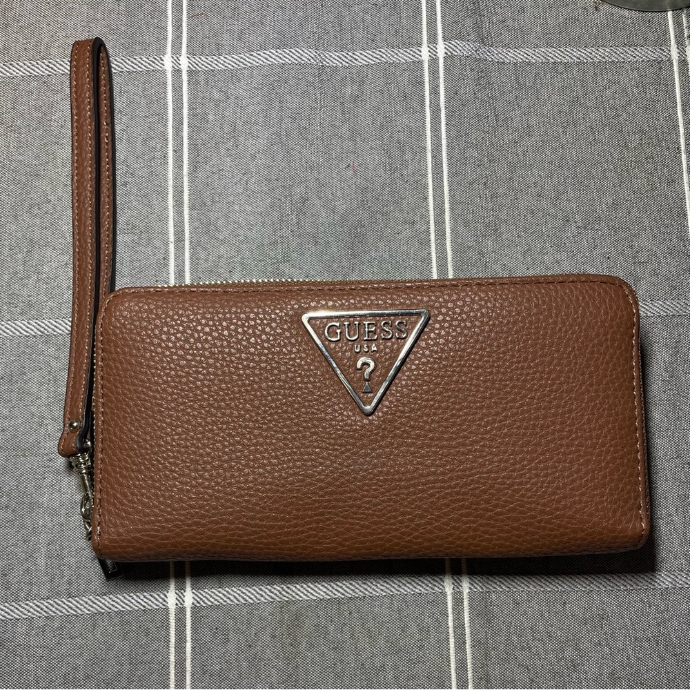 Guess Brown Wristlet Wallet